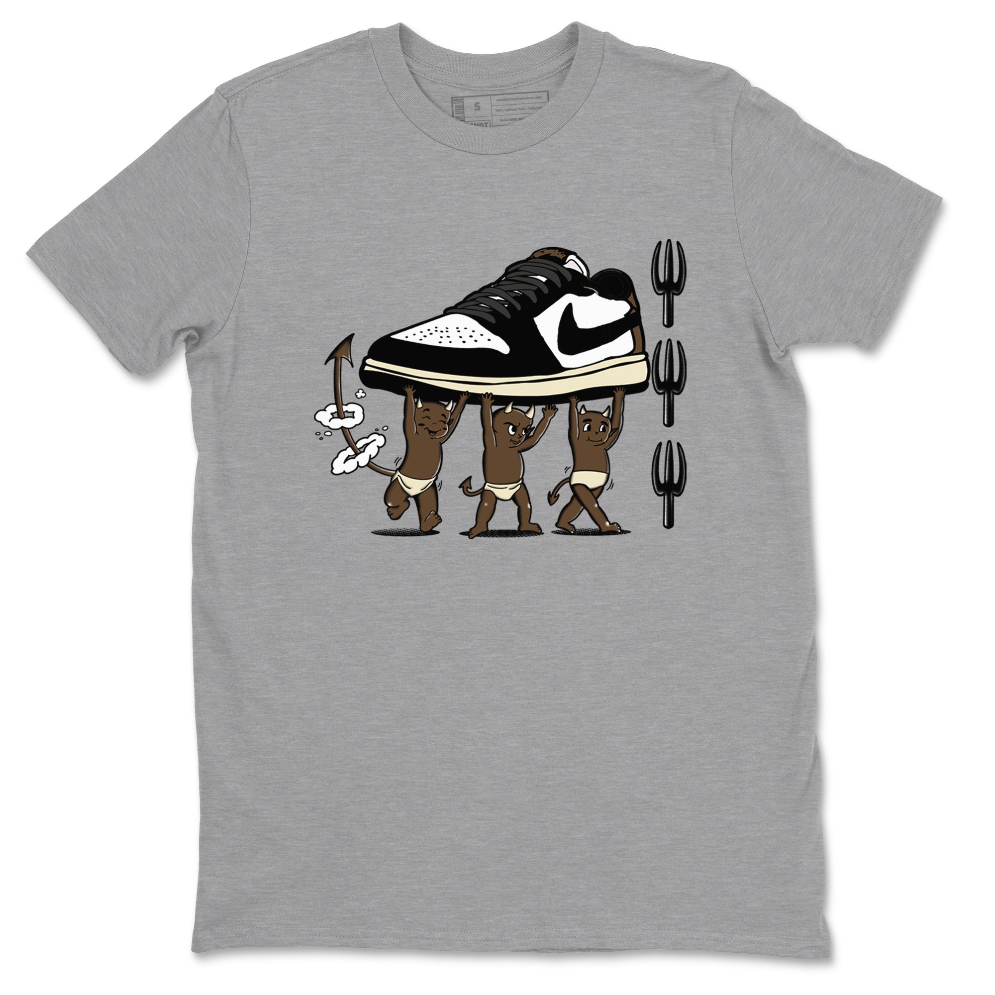 1s Mocha shirts to match jordans Devil Babies sneaker match tees Air Jordan 1 Mocha SNRT Sneaker Release Tees unisex cotton Heather Grey 2 crew neck shirts