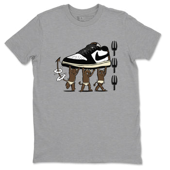 1s Mocha shirts to match jordans Devil Babies sneaker match tees Air Jordan 1 Mocha SNRT Sneaker Release Tees unisex cotton Heather Grey 2 crew neck shirts