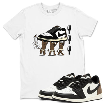 1s Mocha shirts to match jordans Devil Babies sneaker match tees Air Jordan 1 Mocha SNRT Sneaker Release Tees unisex cotton White 1 crew neck shirts