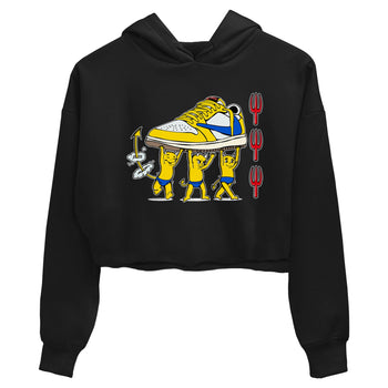 1s Travis Scott Canary shirts to match jordans Devil Babies sneaker match tees Air Jordan 1 Travis Scott Canary SNRT Sneaker Release Tees unisex cotton Black 2 Crop Shirts