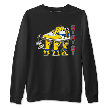 1s Travis Scott Canary shirts to match jordans Devil Babies sneaker match tees Air Jordan 1 Travis Scott Canary SNRT Sneaker Release Tees unisex cotton Black 2 crew neck shirts