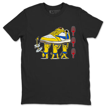 1s Travis Scott Canary shirts to match jordans Devil Babies sneaker match tees Air Jordan 1 Travis Scott Canary SNRT Sneaker Release Tees unisex cotton Black 2 crew neck shirts