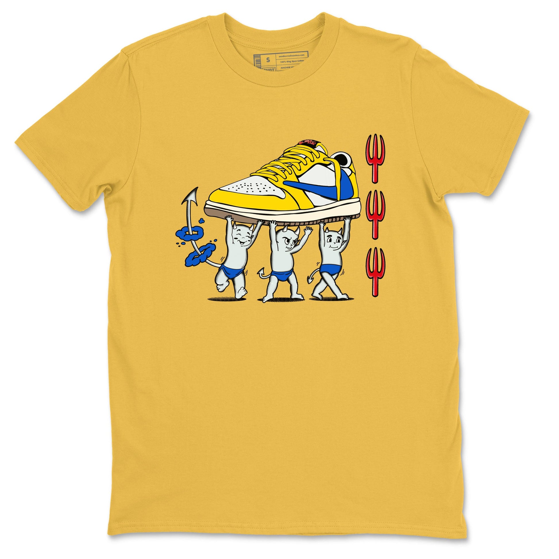 1s Travis Scott Canary shirts to match jordans Devil Babies sneaker match tees Air Jordan 1 Travis Scott Canary SNRT Sneaker Release Tees unisex cotton Daisy 2 crew neck shirts