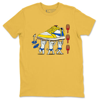 1s Travis Scott Canary shirts to match jordans Devil Babies sneaker match tees Air Jordan 1 Travis Scott Canary SNRT Sneaker Release Tees unisex cotton Daisy 2 crew neck shirts