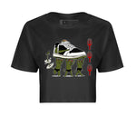 1s Travis Scott Olive shirts to match jordans Devil Babies sneaker match tees Air Jordan 1 Travis Scott Olive SNRT Sneaker Release Tees unisex cotton Black 2 Crop Shirts