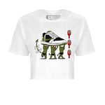 1s Travis Scott Olive shirts to match jordans Devil Babies sneaker match tees Air Jordan 1 Travis Scott Olive SNRT Sneaker Release Tees unisex cotton White 2 Crop Shirts