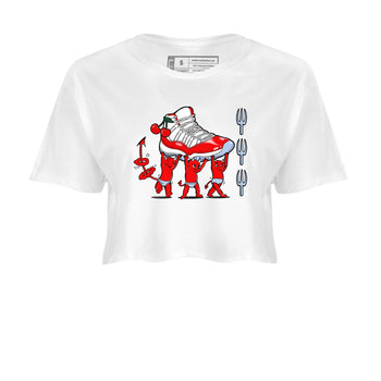 11s Cherry shirts to match jordans Devil Babies sneaker match tees Air Jordan 11 Retro Cherry match shoes to clothes SNRT Sneaker Tees unisex cotton White 2 crop tee