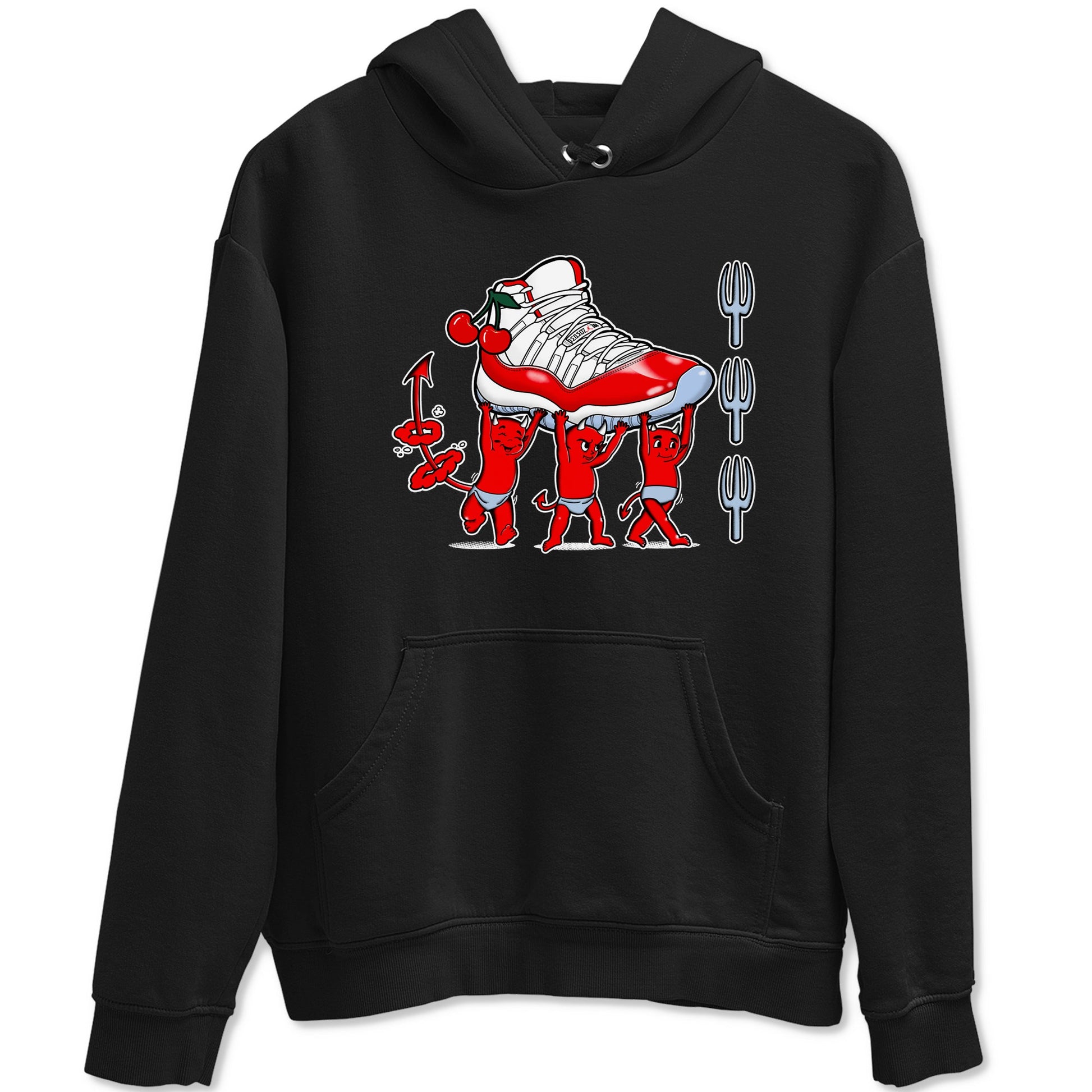 11s Cherry shirts to match jordans Devil Babies sneaker match tees Air Jordan 11 Retro Cherry match shoes to clothes SNRT Sneaker Tees unisex cotton Black 2 shirts