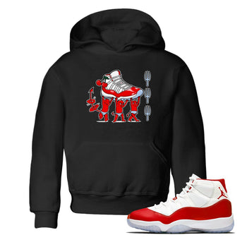11s Cherry shirts to match jordans Devil Babies sneaker match tees Air Jordan 11 Retro Cherry match shoes to clothes SNRT Sneaker Tees Youth Baby Black 1 tee