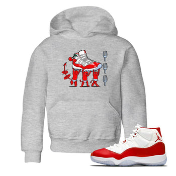 11s Cherry shirts to match jordans Devil Babies sneaker match tees Air Jordan 11 Retro Cherry match shoes to clothes SNRT Sneaker Tees Youth Baby Heather Grey 1 tee
