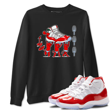 11s Cherry shirts to match jordans Devil Babies sneaker match tees Air Jordan 11 Retro Cherry match shoes to clothes SNRT Sneaker Tees unisex cotton Black 1 shirts