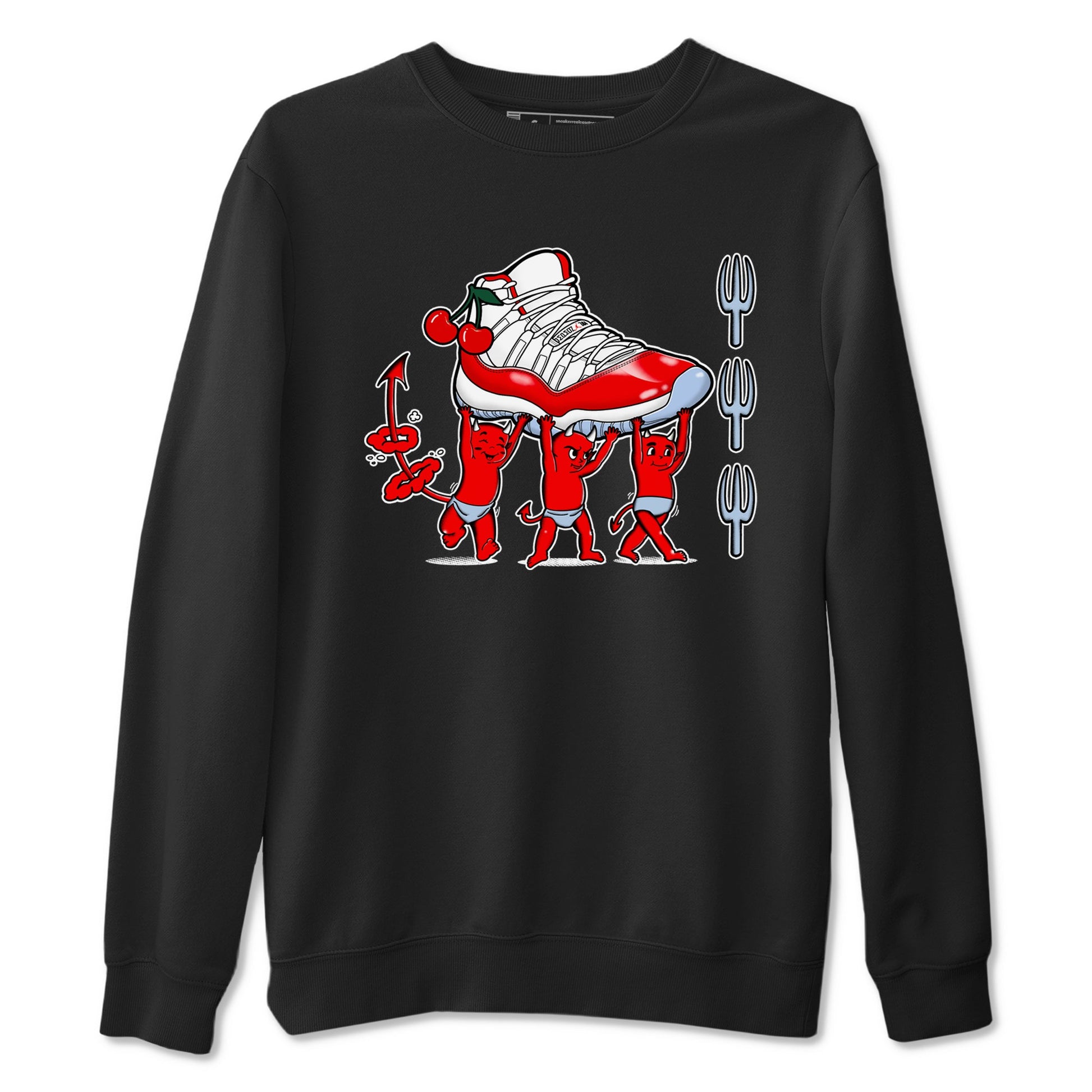 11s Cherry shirts to match jordans Devil Babies sneaker match tees Air Jordan 11 Retro Cherry match shoes to clothes SNRT Sneaker Tees unisex cotton Black 2 shirts