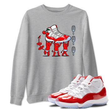 11s Cherry shirts to match jordans Devil Babies sneaker match tees Air Jordan 11 Retro Cherry match shoes to clothes SNRT Sneaker Tees unisex cotton Heather Grey 1 shirts