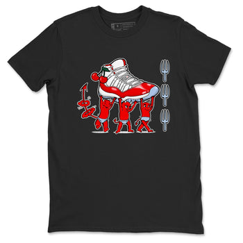 11s Cherry shirts to match jordans Devil Babies sneaker match tees Air Jordan 11 Retro Cherry match shoes to clothes SNRT Sneaker Tees unisex cotton Black 2 shirts