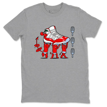 11s Cherry shirts to match jordans Devil Babies sneaker match tees Air Jordan 11 Retro Cherry match shoes to clothes SNRT Sneaker Tees unisex cotton Heather Grey 2 shirts