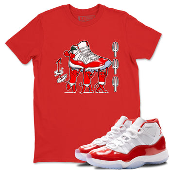 11s Cherry shirts to match jordans Devil Babies sneaker match tees Air Jordan 11 Retro Cherry match shoes to clothes SNRT Sneaker Tees unisex cotton Red 1 shirts