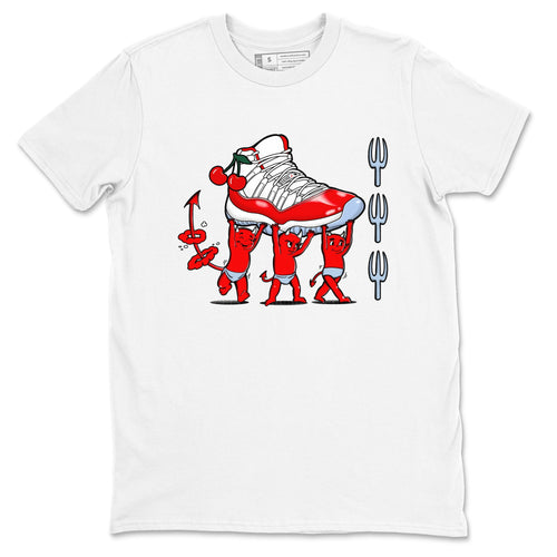 11s Cherry shirts to match jordans Devil Babies sneaker match tees Air Jordan 11 Retro Cherry match shoes to clothes SNRT Sneaker Tees unisex cotton White 2 shirts