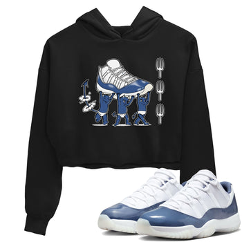 Air Jordan 11 Low Diffused Blue shirts to match jordans Devil Babies sneaker match tees 11s Diffused Blue SNRT Sneaker Release Tees unisex cotton Black 1 Crop Shirts