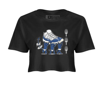 Air Jordan 11 Low Diffused Blue shirts to match jordans Devil Babies sneaker match tees 11s Diffused Blue SNRT Sneaker Release Tees unisex cotton Black 2 Crop Shirts