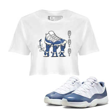 Air Jordan 11 Low Diffused Blue shirts to match jordans Devil Babies sneaker match tees 11s Diffused Blue SNRT Sneaker Release Tees unisex cotton White 1 Crop Shirts