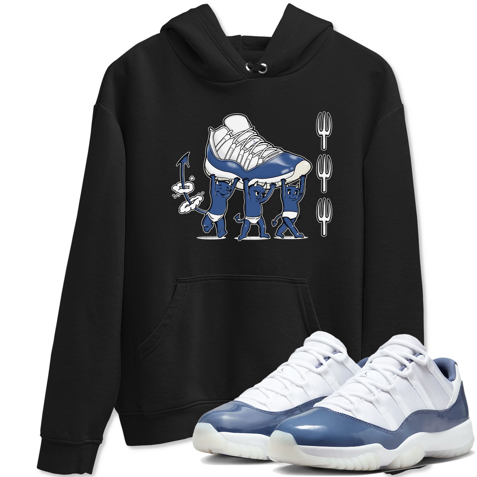 Air Jordan 11 Low Diffused Blue shirts to match jordans Devil Babies sneaker match tees 11s Diffused Blue SNRT Sneaker Release Tees unisex cotton Black 1 crew neck shirts