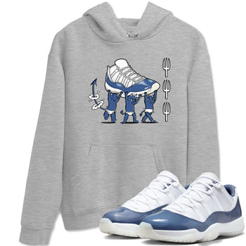 Air Jordan 11 Low Diffused Blue shirts to match jordans Devil Babies sneaker match tees 11s Diffused Blue SNRT Sneaker Release Tees unisex cotton Heather Grey 1 crew neck shirts