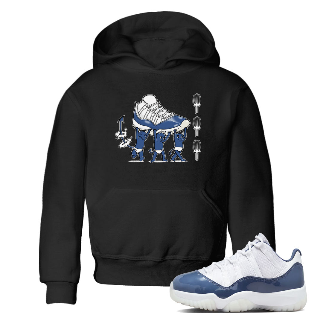 Air Jordan 11 Low Diffused Blue shirts to match jordans Devil Babies sneaker match tees 11s Diffused Blue SNRT Sneaker Release Tees Youth Baby Black 1 crew neck shirts