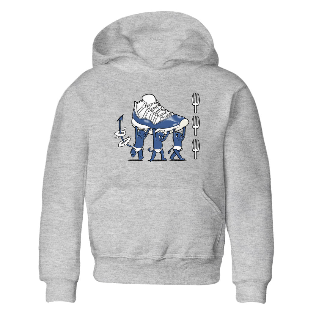 Air Jordan 11 Low Diffused Blue shirts to match jordans Devil Babies sneaker match tees 11s Diffused Blue SNRT Sneaker Release Tees Youth Baby Heather Grey 2 crew neck shirts