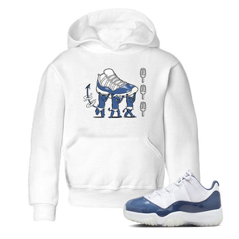 Air Jordan 11 Low Diffused Blue shirts to match jordans Devil Babies sneaker match tees 11s Diffused Blue SNRT Sneaker Release Tees Youth Baby White 1 crew neck shirts