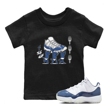 Air Jordan 11 Low Diffused Blue shirts to match jordans Devil Babies sneaker match tees 11s Diffused Blue SNRT Sneaker Release Tees Youth Baby Black 1 crew neck shirts