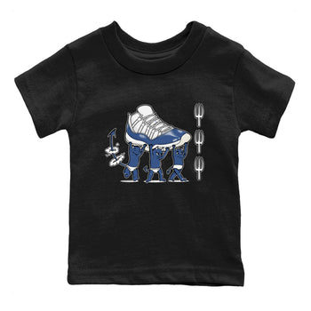 Air Jordan 11 Low Diffused Blue shirts to match jordans Devil Babies sneaker match tees 11s Diffused Blue SNRT Sneaker Release Tees Youth Baby Black 2 crew neck shirts