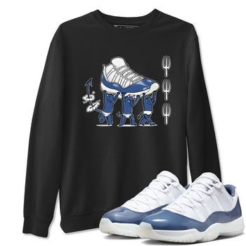 Air Jordan 11 Low Diffused Blue shirts to match jordans Devil Babies sneaker match tees 11s Diffused Blue SNRT Sneaker Release Tees unisex cotton Black 1 crew neck shirts