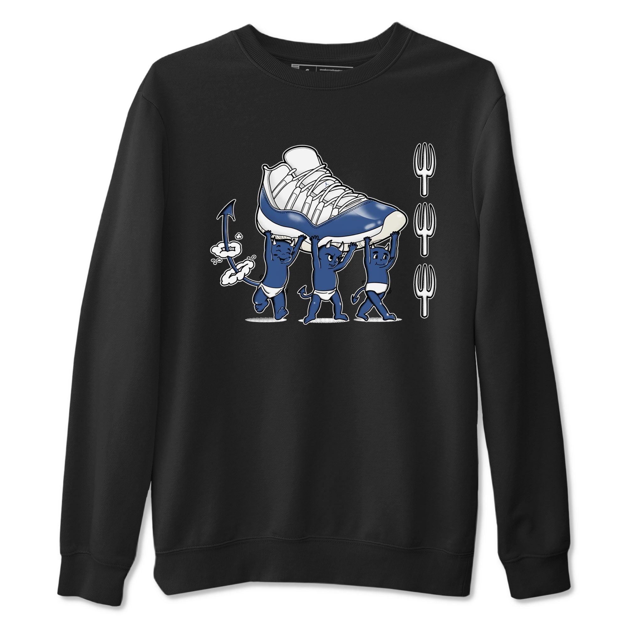 Air Jordan 11 Low Diffused Blue shirts to match jordans Devil Babies sneaker match tees 11s Diffused Blue SNRT Sneaker Release Tees unisex cotton Black 2 crew neck shirts
