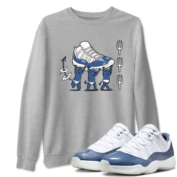 Air Jordan 11 Low Diffused Blue shirts to match jordans Devil Babies sneaker match tees 11s Diffused Blue SNRT Sneaker Release Tees unisex cotton Heather Grey 1 crew neck shirts