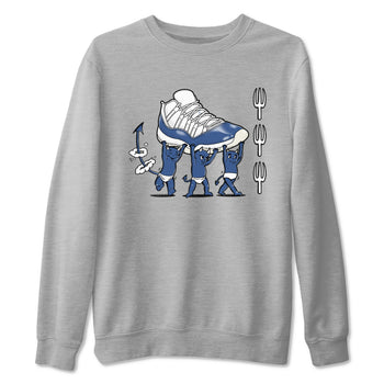 Air Jordan 11 Low Diffused Blue shirts to match jordans Devil Babies sneaker match tees 11s Diffused Blue SNRT Sneaker Release Tees unisex cotton Heather Grey 2 crew neck shirts