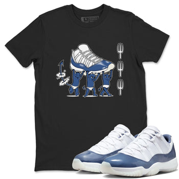 Air Jordan 11 Low Diffused Blue shirts to match jordans Devil Babies sneaker match tees 11s Diffused Blue SNRT Sneaker Release Tees unisex cotton Black 1 crew neck shirts