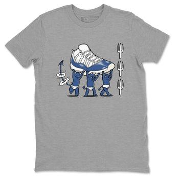 Air Jordan 11 Low Diffused Blue shirts to match jordans Devil Babies sneaker match tees 11s Diffused Blue SNRT Sneaker Release Tees unisex cotton Heather Grey 2 crew neck shirts