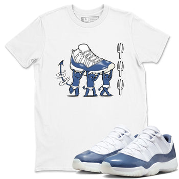 Air Jordan 11 Low Diffused Blue shirts to match jordans Devil Babies sneaker match tees 11s Diffused Blue SNRT Sneaker Release Tees unisex cotton White 1 crew neck shirts