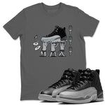 12s Black Wolf Grey shirts to match jordans Devil Babies sneaker match tees Air Jordan 12 Black Wolf Grey SNRT Sneaker Release Tees unisex cotton Cool Grey 1 crew neck shirts