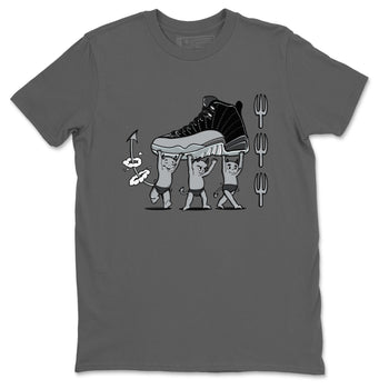 12s Black Wolf Grey shirts to match jordans Devil Babies sneaker match tees Air Jordan 12 Black Wolf Grey SNRT Sneaker Release Tees unisex cotton Cool Grey 2 crew neck shirts