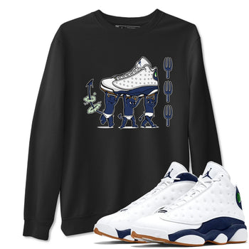 13s Midnight Navy shirts to match jordans Devil Babies sneaker match tees Air Jordan 13 Midnight Navy SNRT Sneaker Release Tees unisex cotton Black 1 crew neck shirts