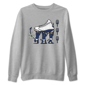 13s Midnight Navy shirts to match jordans Devil Babies sneaker match tees Air Jordan 13 Midnight Navy SNRT Sneaker Release Tees unisex cotton Heather Grey 2 crew neck shirts