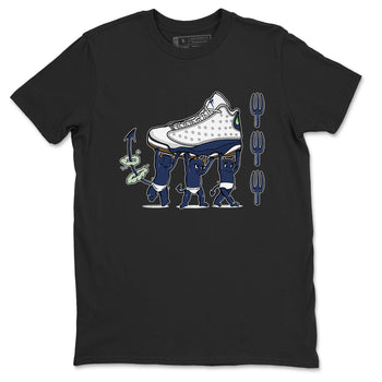 13s Midnight Navy shirts to match jordans Devil Babies sneaker match tees Air Jordan 13 Midnight Navy SNRT Sneaker Release Tees unisex cotton Black 2 crew neck shirts