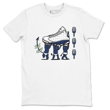 13s Midnight Navy shirts to match jordans Devil Babies sneaker match tees Air Jordan 13 Midnight Navy SNRT Sneaker Release Tees unisex cotton White 2 crew neck shirts