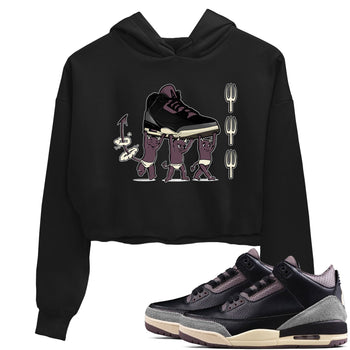 Air Jordan 3 A Ma Maniere Black shirts to match jordans Devil Babies sneaker match tees Air Jordan 3 A Ma Maniere x Black And Flat Pewter SNRT Sneaker Release Tees unisex cotton Black 1 Crop Shirts
