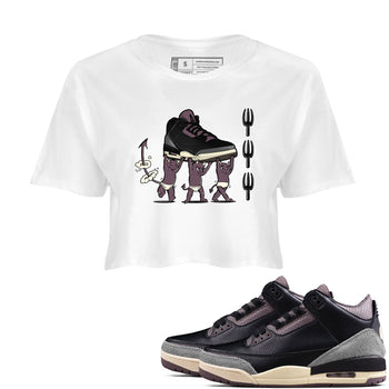 Air Jordan 3 A Ma Maniere Black shirts to match jordans Devil Babies sneaker match tees Air Jordan 3 A Ma Maniere x Black And Flat Pewter SNRT Sneaker Release Tees unisex cotton White 1 Crop Shirts