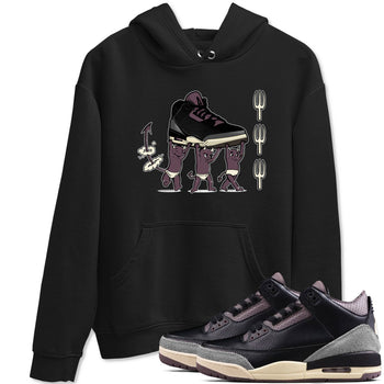 Air Jordan 3 A Ma Maniere Black shirts to match jordans Devil Babies sneaker match tees Air Jordan 3 A Ma Maniere x Black And Flat Pewter SNRT Sneaker Release Tees unisex cotton Black 1 crew neck shirts