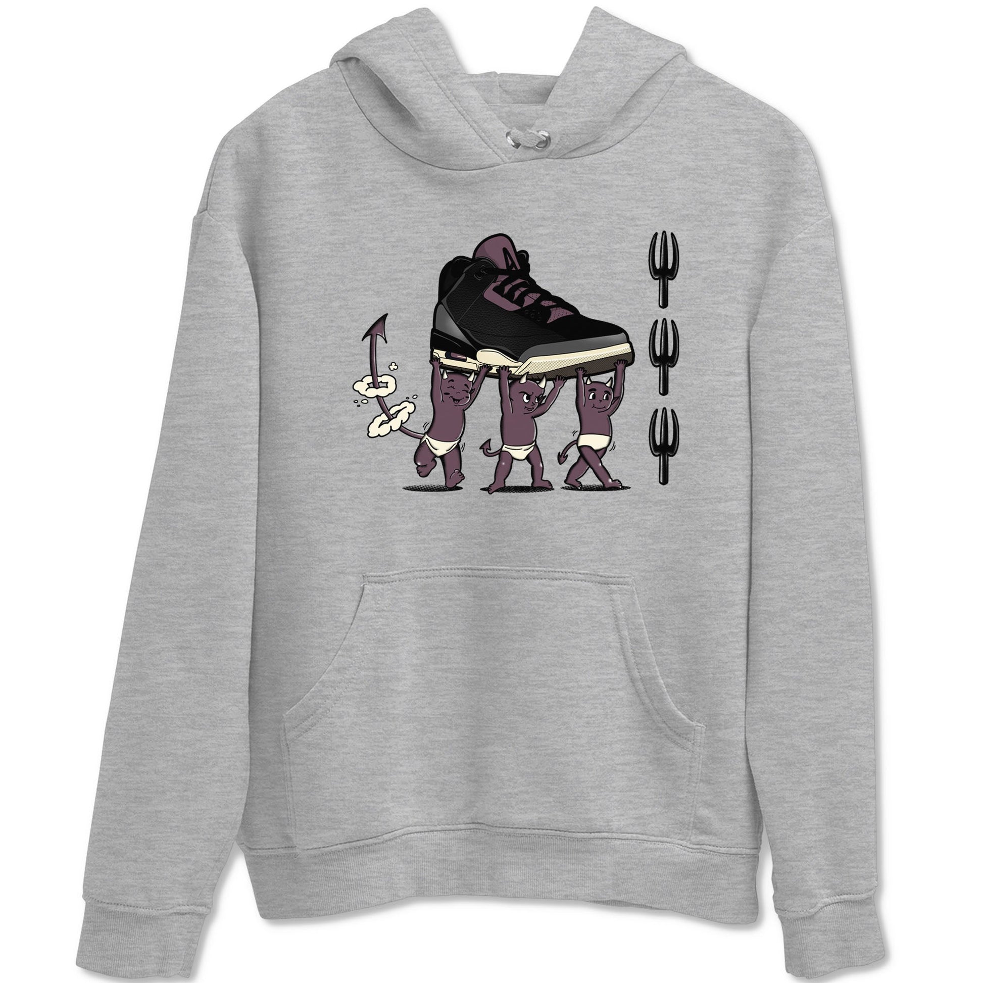 Air Jordan 3 A Ma Maniere Black shirts to match jordans Devil Babies sneaker match tees Air Jordan 3 A Ma Maniere x Black And Flat Pewter SNRT Sneaker Release Tees unisex cotton Heather Grey 2 crew neck shirts