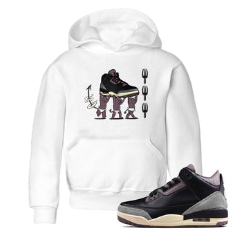 Air Jordan 3 A Ma Maniere Black shirts to match jordans Devil Babies sneaker match tees Air Jordan 3 A Ma Maniere x Black And Flat Pewter SNRT Sneaker Release Tees Youth Baby White 1 crew neck shirts