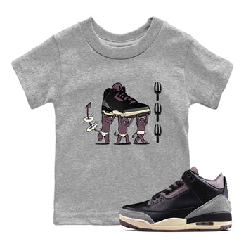 Air Jordan 3 A Ma Maniere Black shirts to match jordans Devil Babies sneaker match tees Air Jordan 3 A Ma Maniere x Black And Flat Pewter SNRT Sneaker Release Tees Youth Baby Heather Grey 1 crew neck shirts